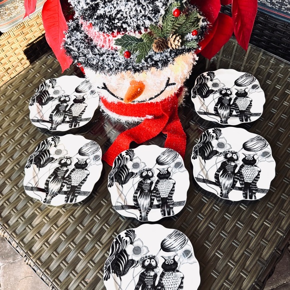 6 Anthropologie Wild Masquerade Canapé Plates by Balducci - Picture 2 of 7